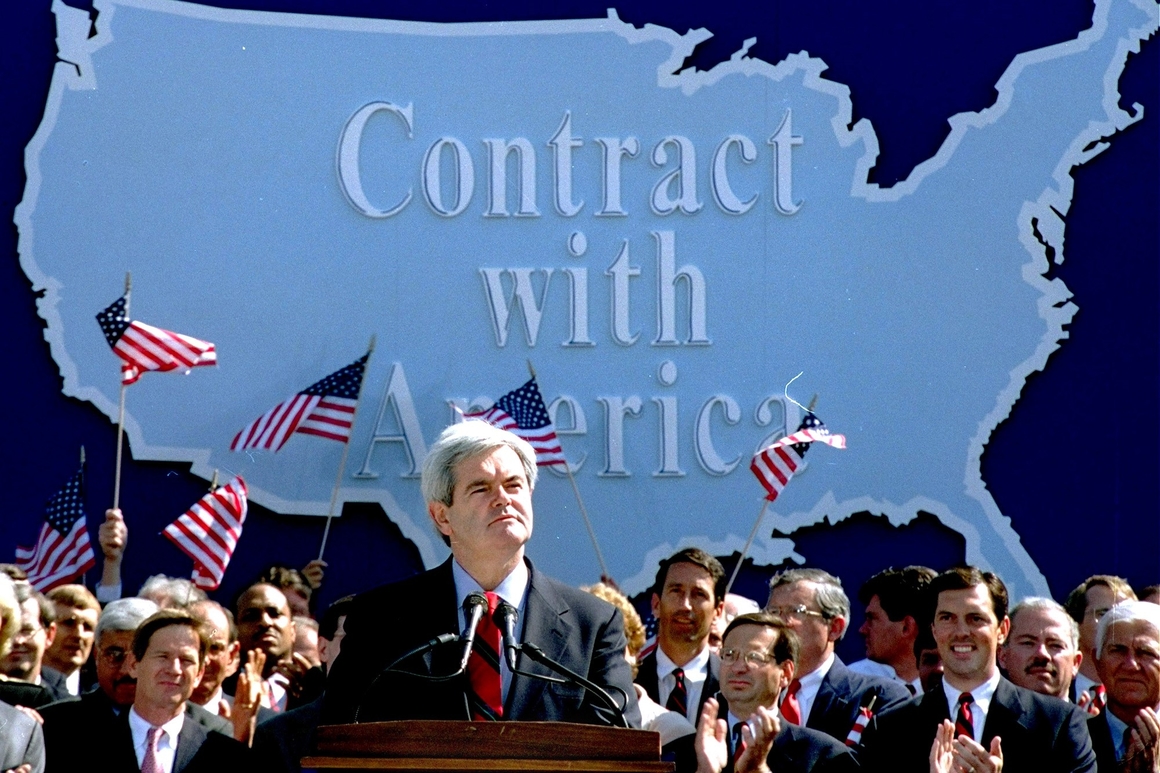 Newt Gingrich introduces the Contract with America
