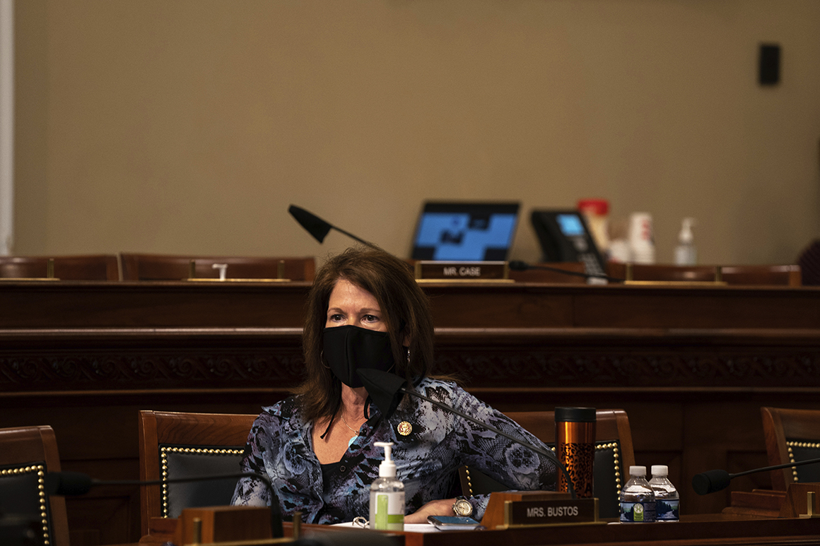 Rep. Cheri Bustos (D-Ill.) speaks during a hearing.