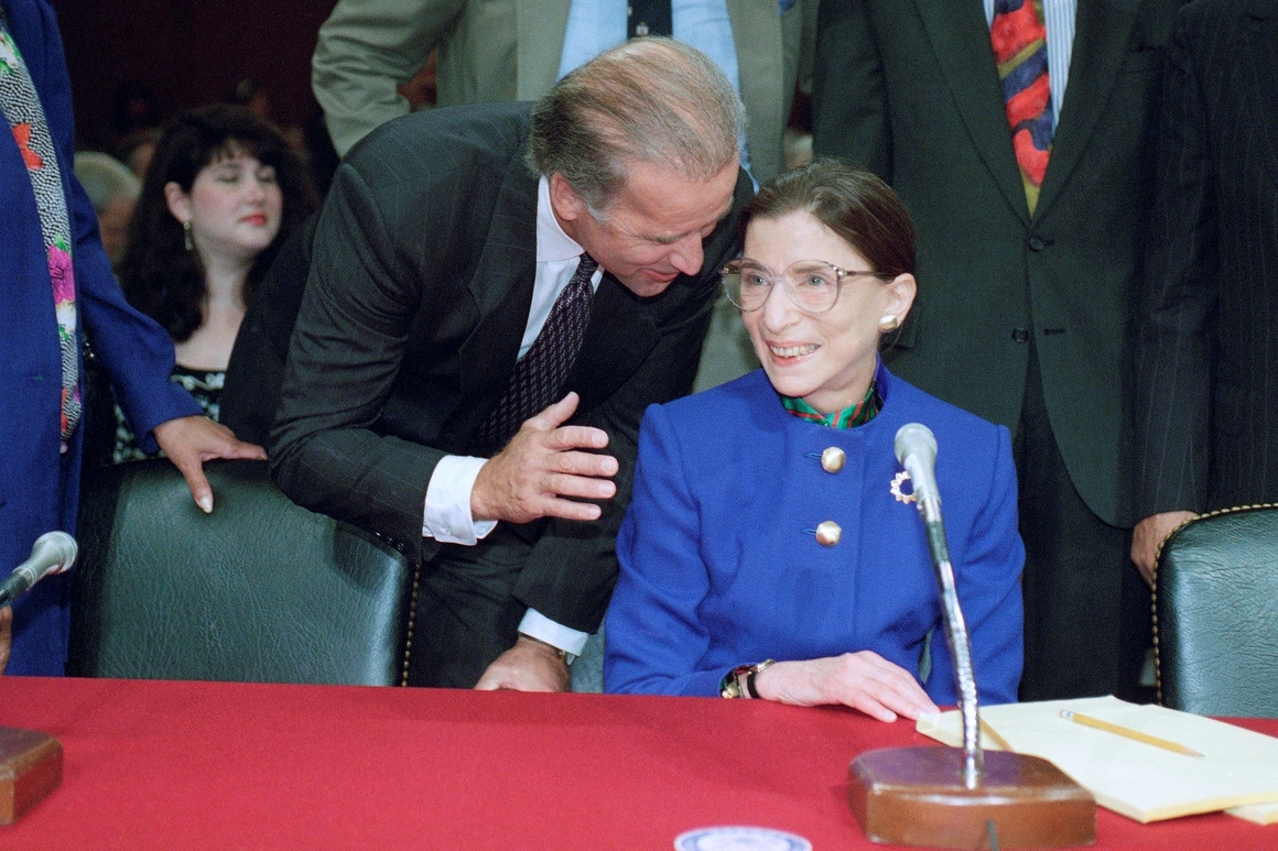 Ruth Bader Ginsburg and Joe Biden in 1993
