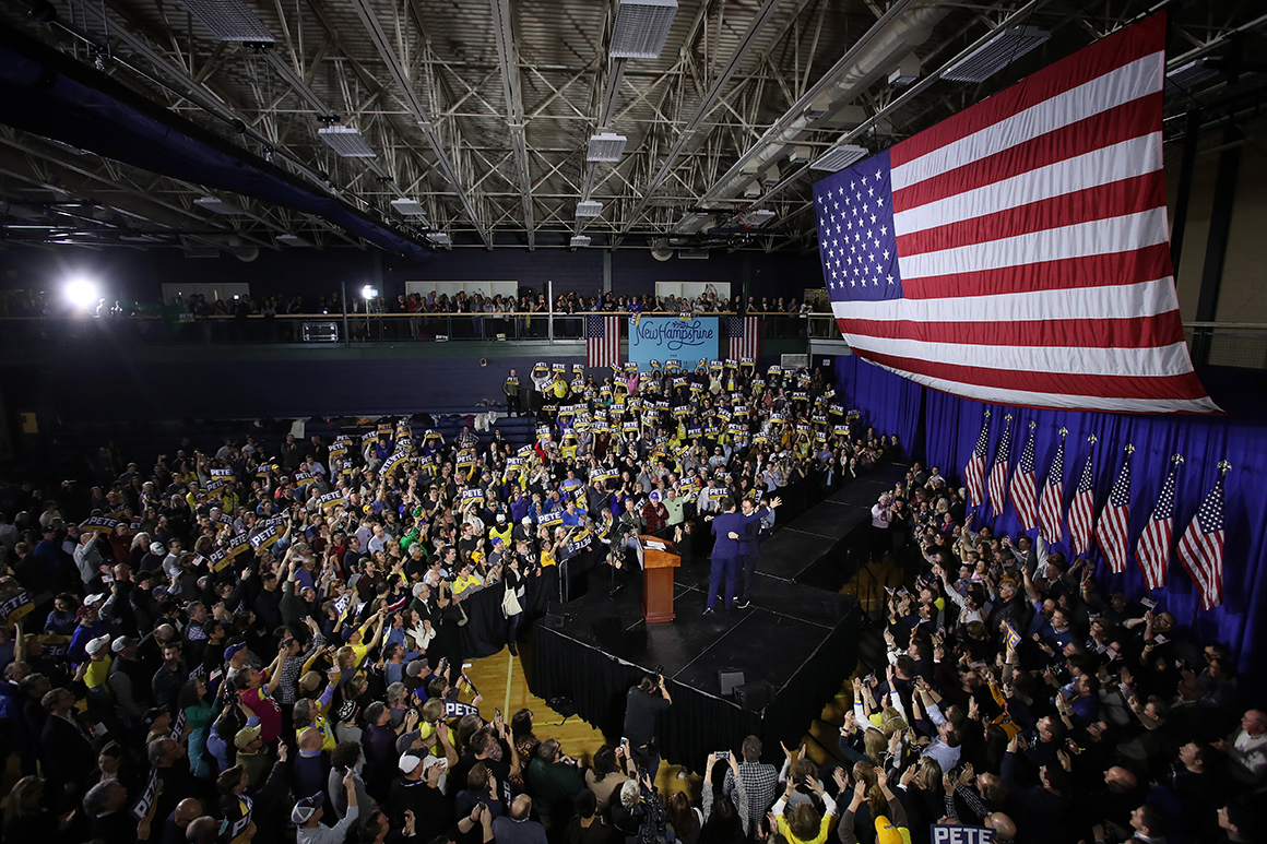 Then-Presidential candidate Pete Buttigieg in New Hampshire. 