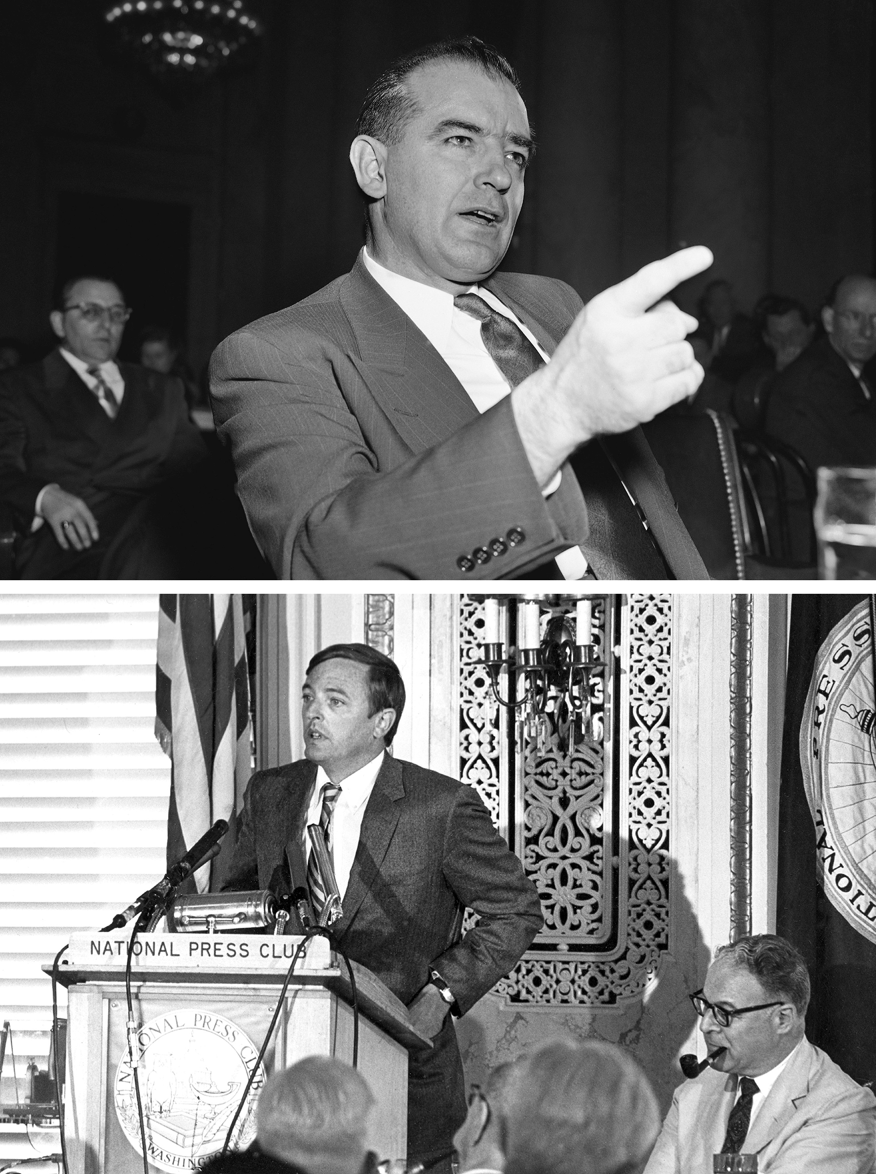 Photos of Sen. Joseph McCarthy and William F. Buckley Jr.