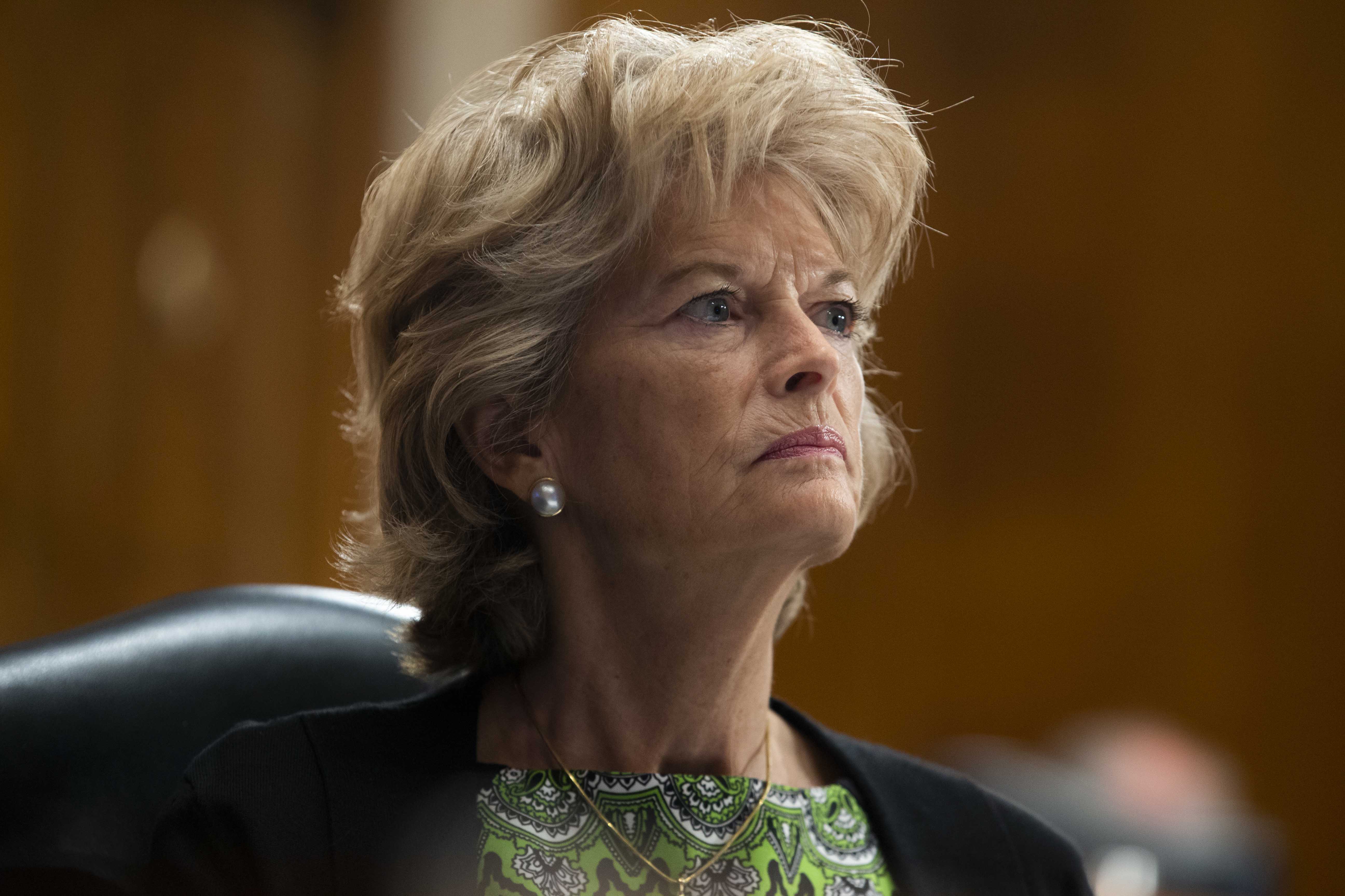 Sen. Lisa Murkowski listens during a Senate Health, Education, Labor and Pensions Committee hearing.