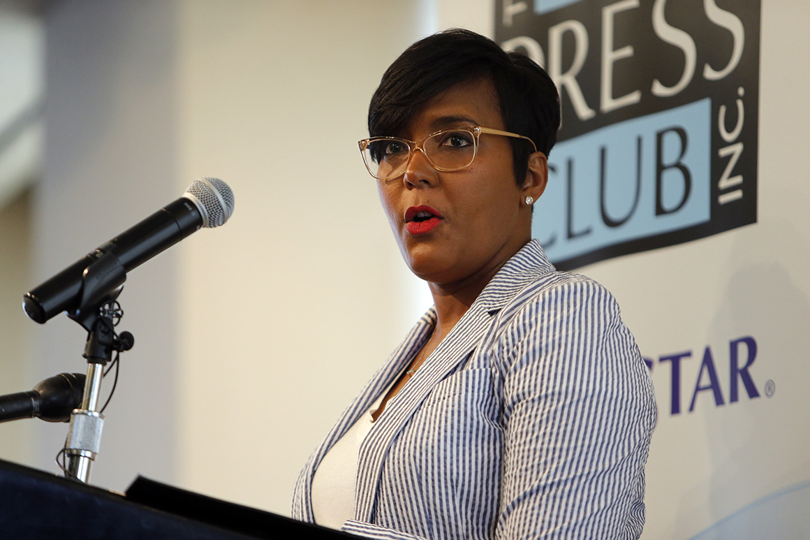 Atlanta Mayor Keisha Lance Bottoms speaks at the Atlanta Press Club.