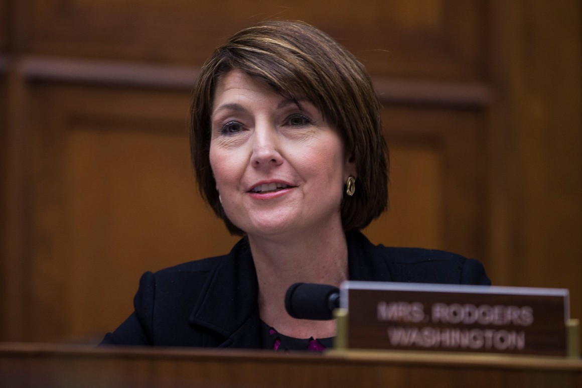 Cathy McMorris Rodgers (R-Wash.) speaks during a hearing on Capitol Hill on April 2, 2019 in Washington, DC.