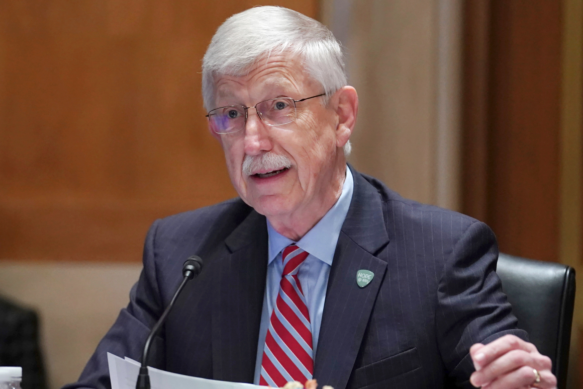 NIH Director Dr. Francis Collins testifies before a Senate Appropriations Subcommittee looking into the budget estimates for National Institute of Health.