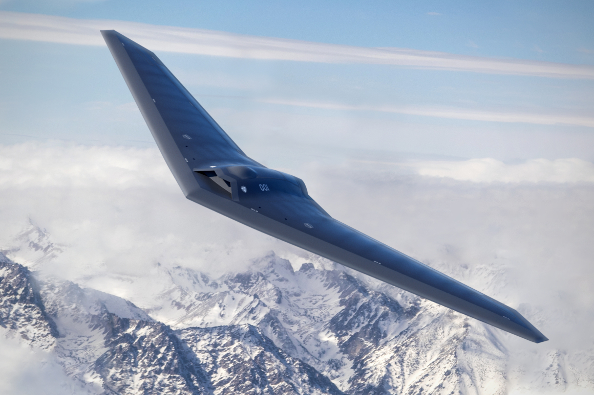 An artist rendering of a next-generation unmanned aircraft Skunk Works is depicted.