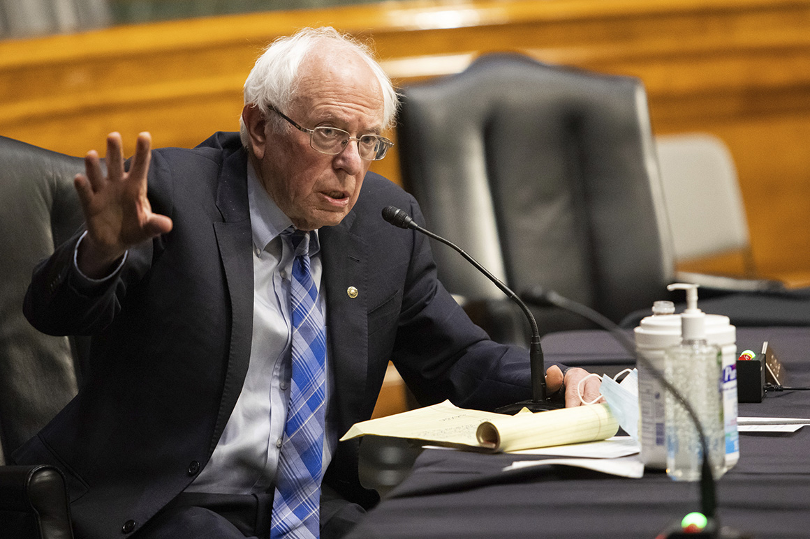 Sen. Bernie Sanders speaks at a Senate Energy and Natural Resources Committee hearing.