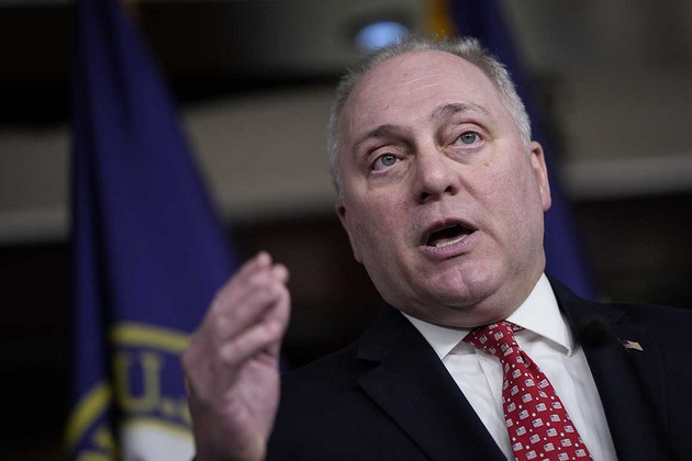 House Minority Whip Rep. Steve Scalise speaks during a news conference.