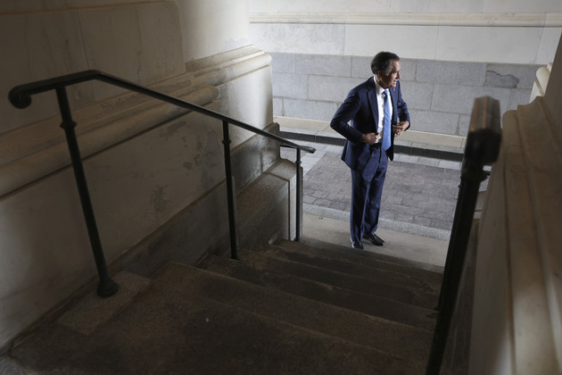 Sen. Mitt Romney (R-Utah) arrives at the U.S. Capitol.