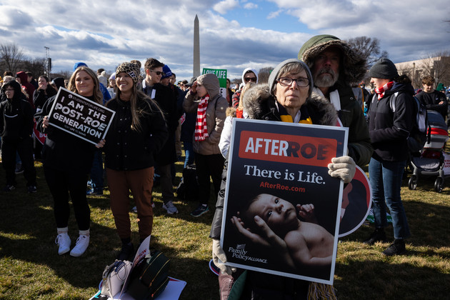 People attend the March for Life in Washington, D.C.