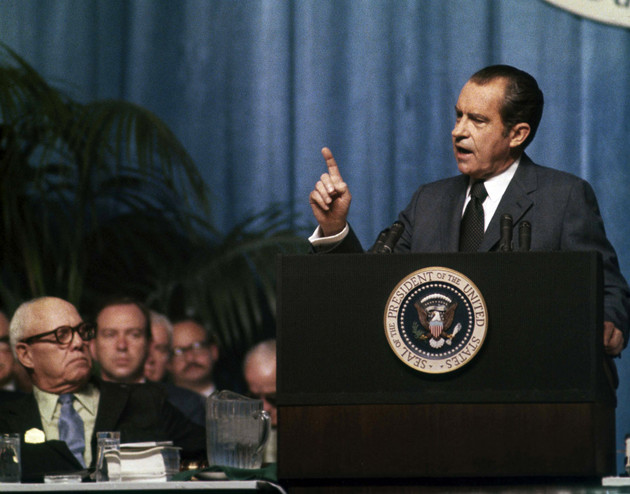 President Richard Nixon speaks.