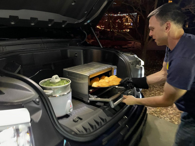 Cooking in the frunk of an EV