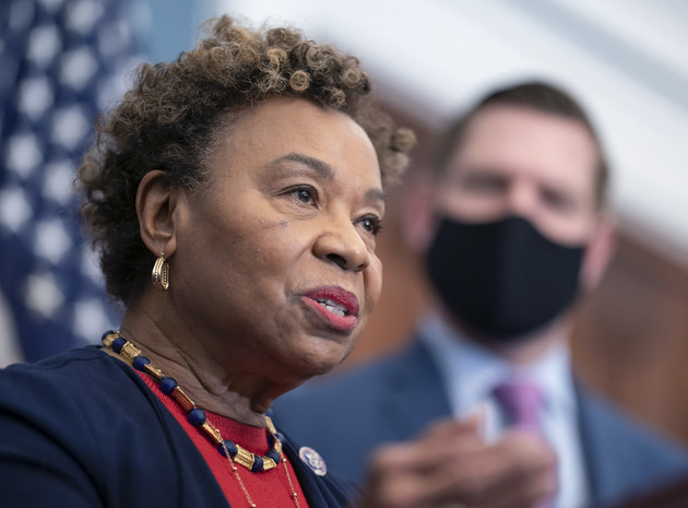 Rep. Barbara Lee speaks at a news conference at the Capitol.