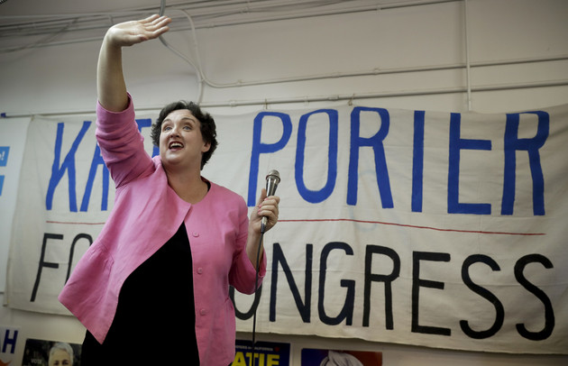 Katie Porter, then-Democratic candidate for California's 45th Congressional District, arrives for a campaign event on Nov. 6, 2018, in Tustin, Calif.