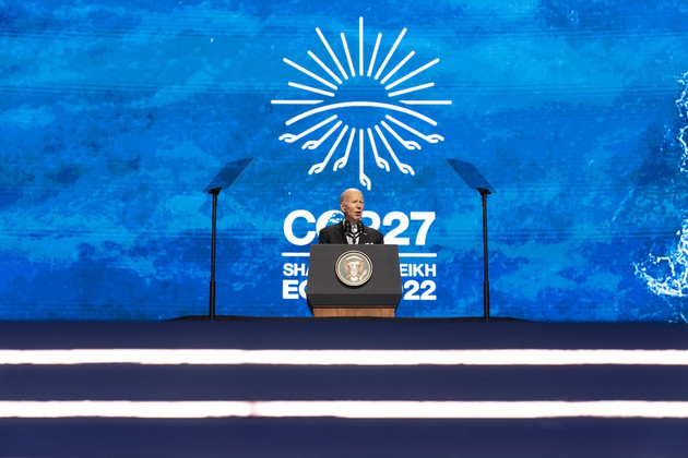 Joe Biden speaks at the COP27 U.N. Climate Summit at Sharm el-Sheikh, Egypt.