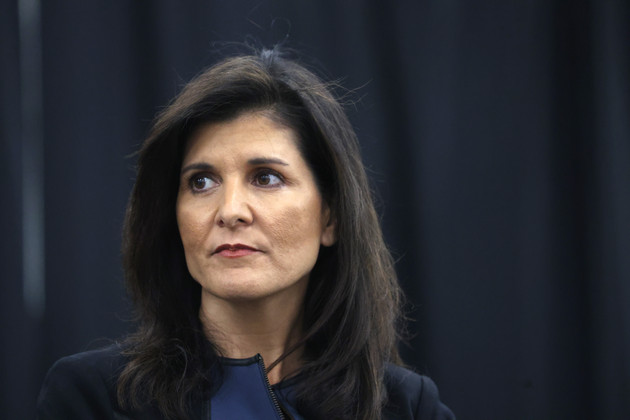 Republican presidential candidate and former UN Ambassador Nikki Haley is pictured. 
