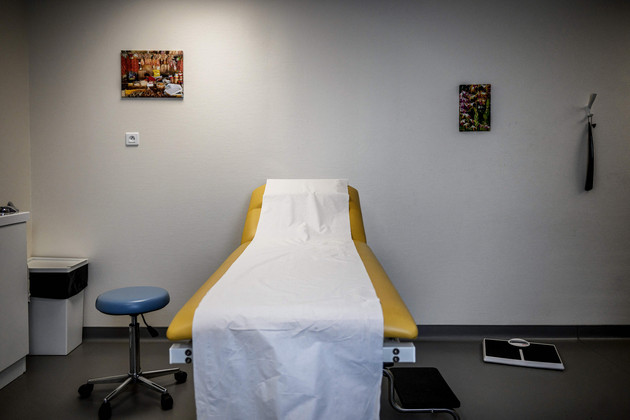 This photograph taken on Nov. 24, 2022 shows a doctors office at the Pontgibaud health house, central France.